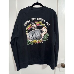 Kinda Fit Kinda Fat Black Graphic Crewneck Sweatshirt